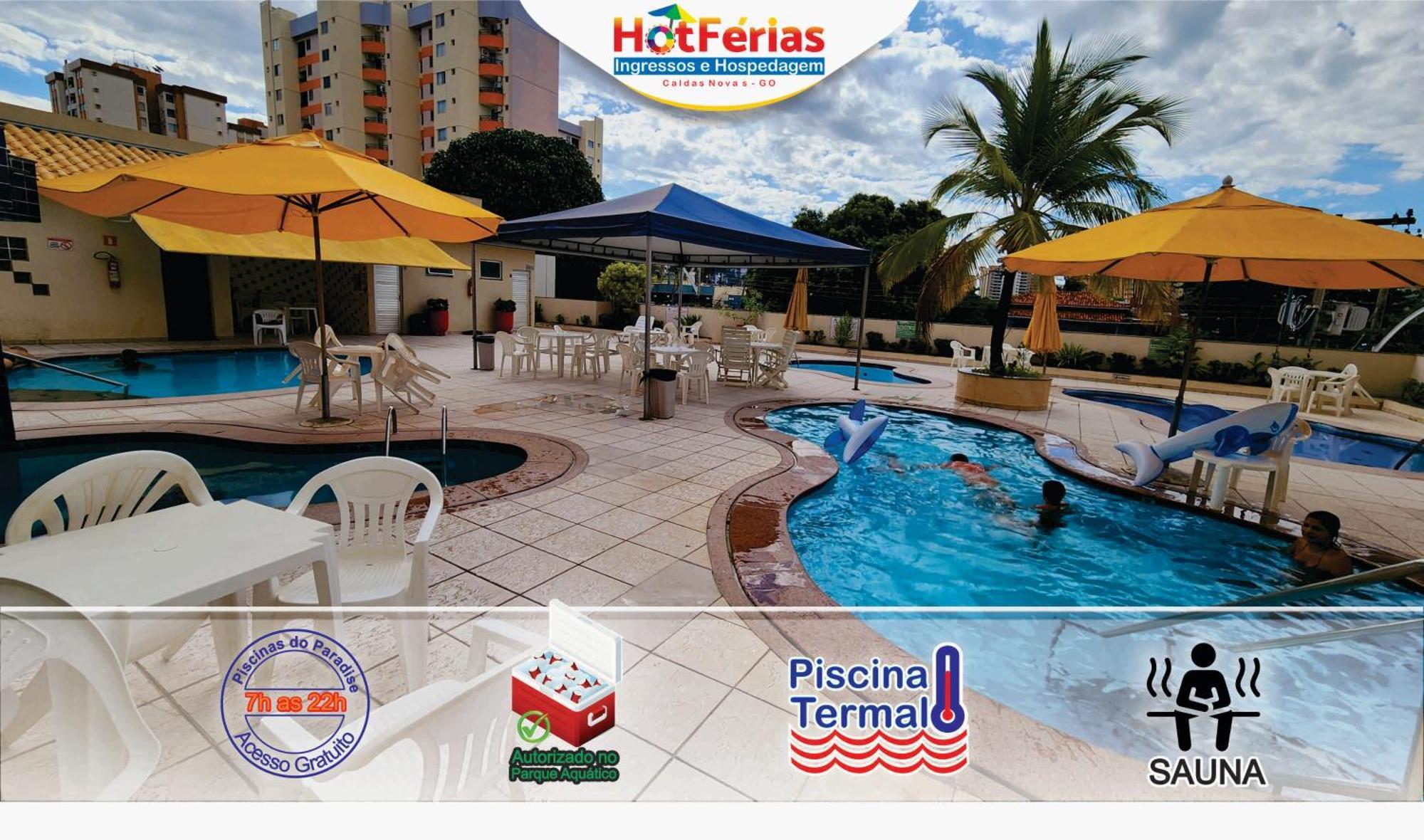 Flat Paradise, Piscinas Termais, Proximo Ao Centro - Hotferias Caldas Novas Exterior foto